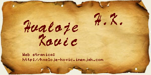Hvaloje Ković vizit kartica